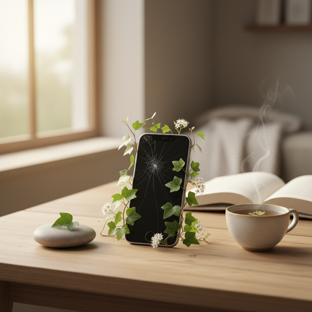 Digitális detox szimbolizáló kép